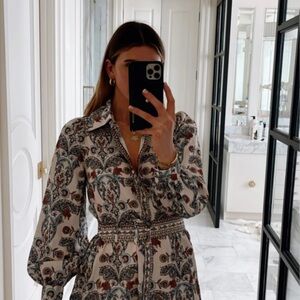 Show Me Your MuMu Paisley Carrie Collared Long Sleeve Dress